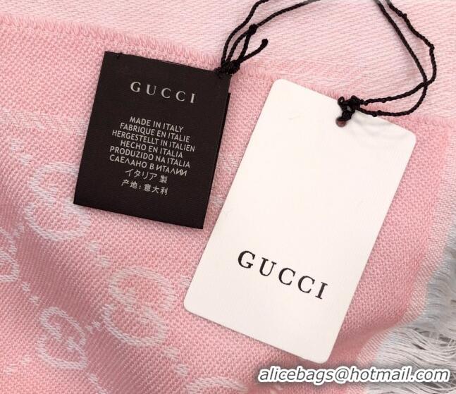 Buy Luxury Gucci GG Wool Long Scarf 48x180cm 0803 Light Pink 2023