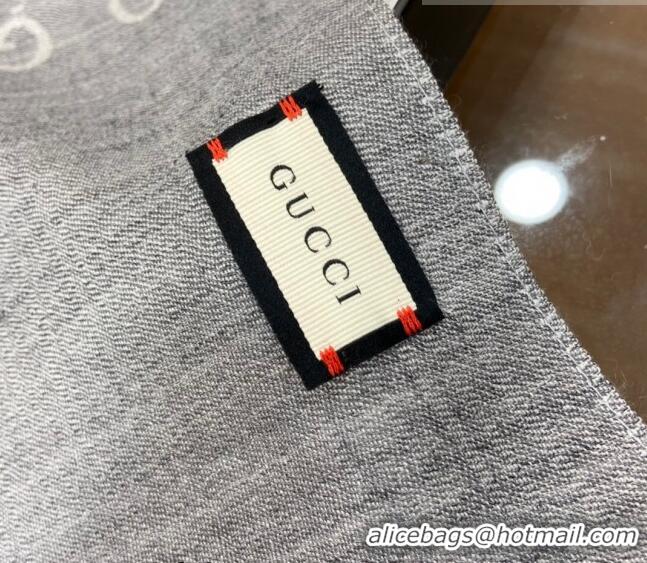 Top Grade Gucci Men's GG Wool Long Scarf 70x200cm G0803 Grey 2023