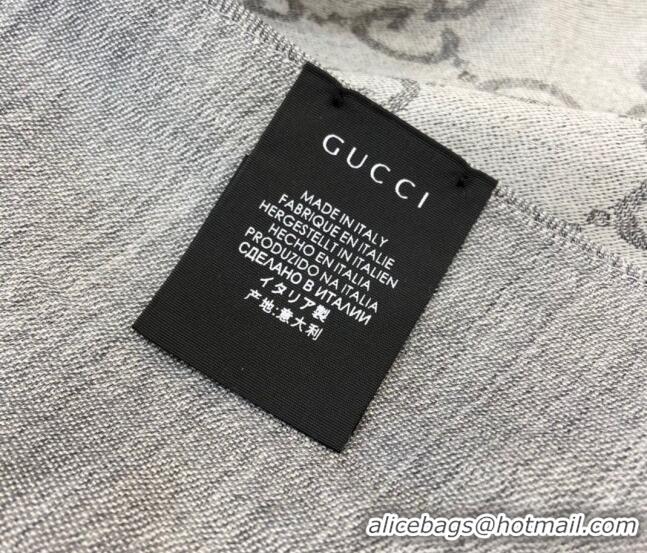 Top Grade Gucci Men's GG Wool Long Scarf 70x200cm G0803 Grey 2023