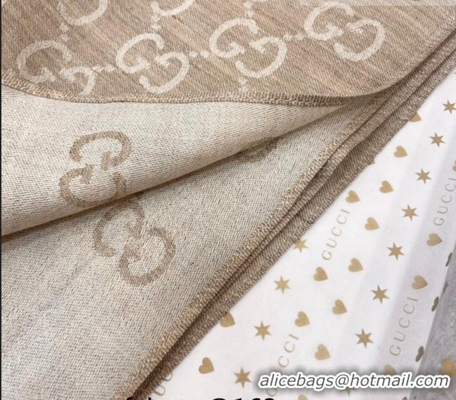 Well Crafted Gucci Men's GG Wool Long Scarf 70x200cm G0803 Beige 2023