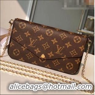 Promotional Louis Vuitton Monogram Canvas Pochette Felicie Chain Wallet M61276