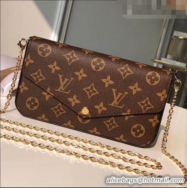 Promotional Louis Vuitton Monogram Canvas Pochette Felicie Chain Wallet M61276