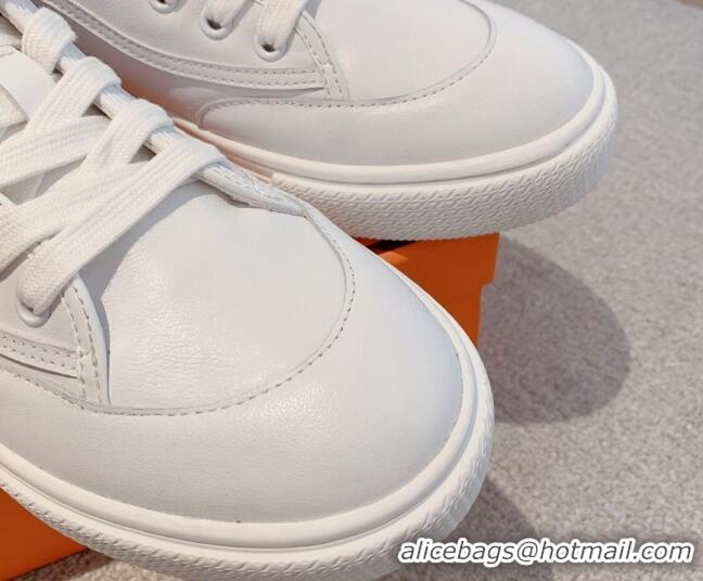 Durable Hermes Get Up High-top Sneakers in Calfskin White 620150