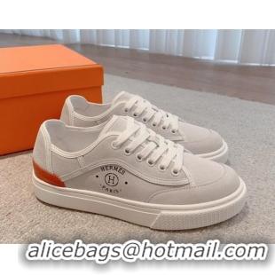 Grade Quality Hermes Get Low-top Sneakers in Suede and Calfskin Light Grey 620146 