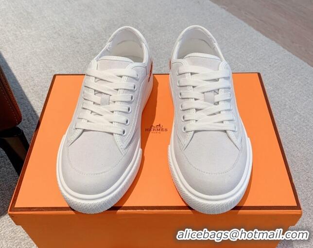 Grade Quality Hermes Get Low-top Sneakers in Suede and Calfskin Light Grey 620146 