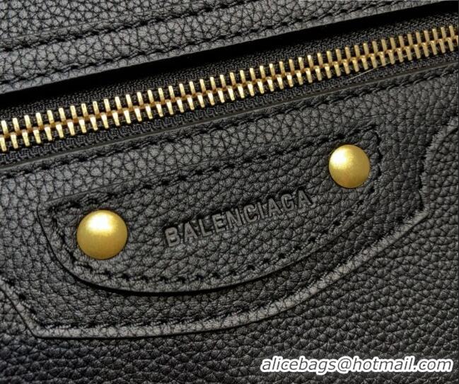 Top Grade Balenciaga Neo Classic Small Bag in Grained Calfskin 638511 Black/Gold