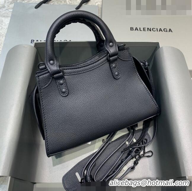 Low Cost Balenciaga Neo Classic Mini Bag in Grained Calfskin 638512 All Black