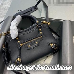 Promotional Balenciaga Neo Classic Mini Top Handle Bag in Smooth Calfskin 10439 Black/Gold