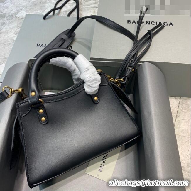 Promotional Balenciaga Neo Classic Mini Top Handle Bag in Smooth Calfskin 10439 Black/Gold