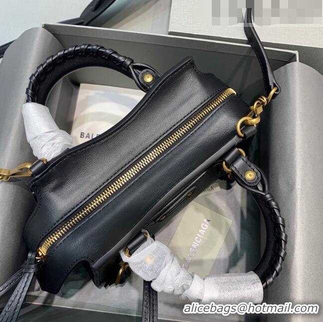 Promotional Balenciaga Neo Classic Mini Top Handle Bag in Smooth Calfskin 10439 Black/Gold