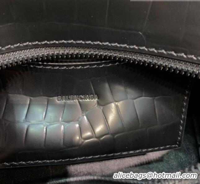 Grade Design Balenciaga Neo Classic Mini Bag in Maxi-Crocodile Embossed Calfskin 10440 All Black