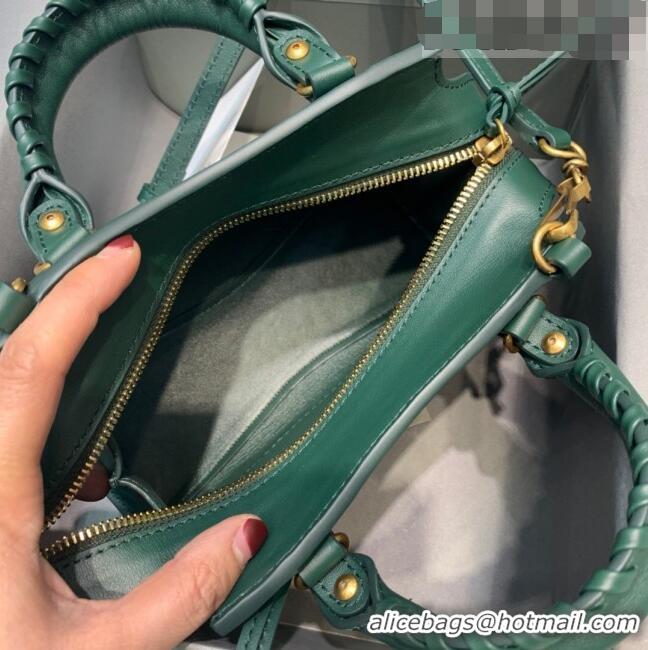 Buy Discount Balenciaga Neo Classic Mini Top Handle Bag in Smooth Calfskin 10441 Green/Gold