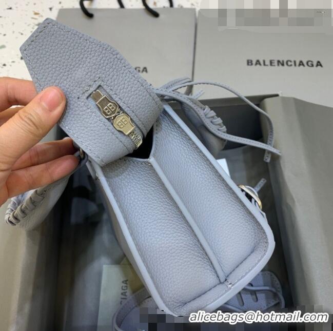 Low Price Balenciaga Neo Classic Mini Bag in Grained Calfskin 638512 Light Blue/Gold