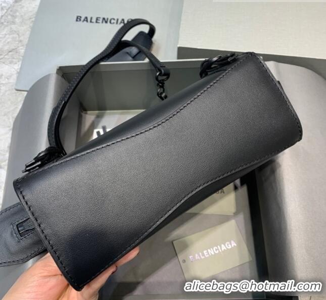 Famous Brand Balenciaga Matte Neo Classic Mini Top Handle Bag in Smooth Calfskin 10443 All Black