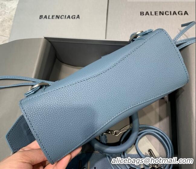 Best Price Balenciaga Neo Classic Mini Bag in Grained Calfskin 638512 Dusty Blue/Silver