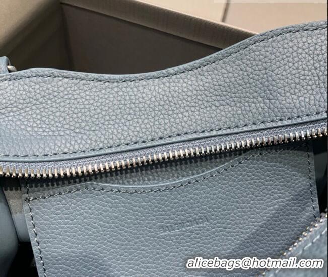 Best Price Balenciaga Neo Classic Mini Bag in Grained Calfskin 638512 Dusty Blue/Silver