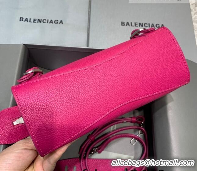 Luxury Discount Balenciaga Neo Classic Mini Bag in Grained Calfskin 638512 Hot Pink/Silver