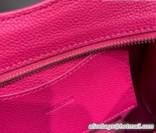 Luxury Discount Balenciaga Neo Classic Mini Bag in Grained Calfskin 638512 Hot Pink/Silver