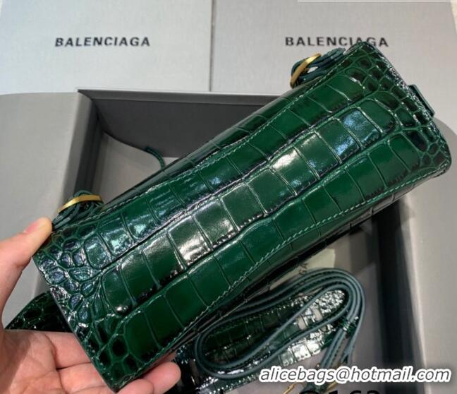 Youthful Best Balenciaga Neo Classic Mini Bag in Shiny Crocodile Embossed Leather 638512 Dark Green/Gold