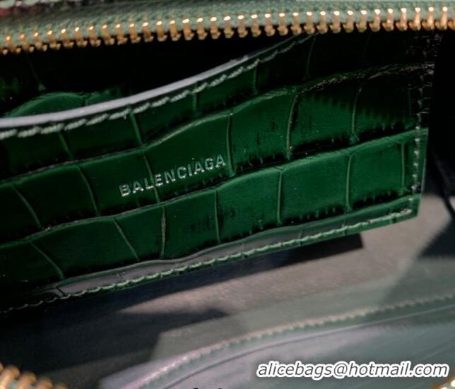 Youthful Best Balenciaga Neo Classic Mini Bag in Shiny Crocodile Embossed Leather 638512 Dark Green/Gold