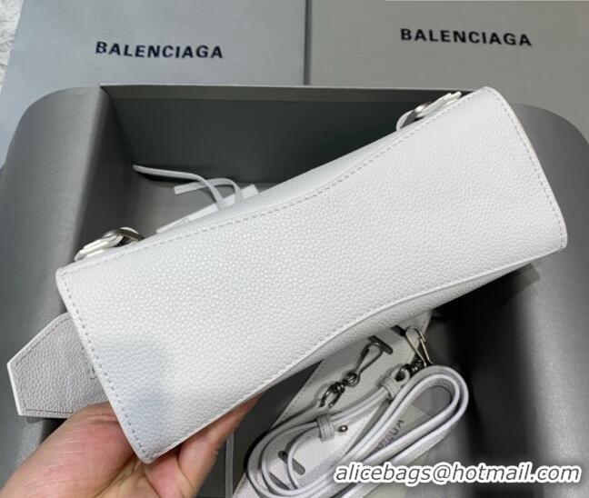 Low Cost Balenciaga Neo Classic Mini Bag in Grained Calfskin 638512 White/Silver