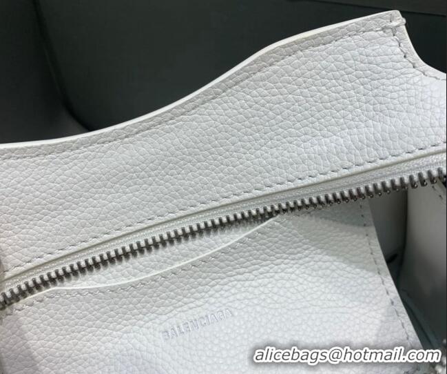 Low Cost Balenciaga Neo Classic Mini Bag in Grained Calfskin 638512 White/Silver