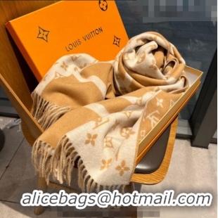 Low Cost Louis Vuitton Cashmere Long Scarf 45x210cm 0815 Brown/White 2023