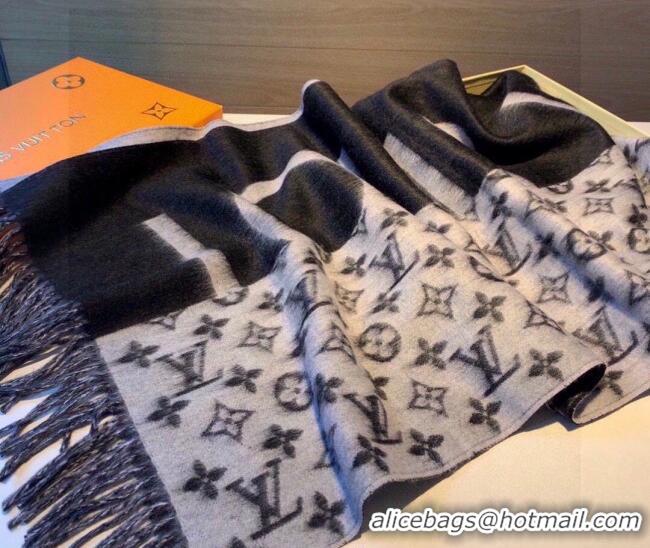 Traditional Specials Louis Vuitton Cashmere Long Scarf 45x210cm 0815 Grey/Black 2023