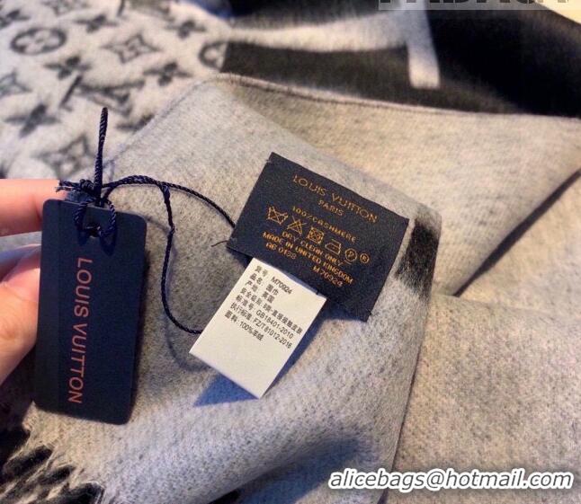 Traditional Specials Louis Vuitton Cashmere Long Scarf 45x210cm 0815 Grey/Black 2023