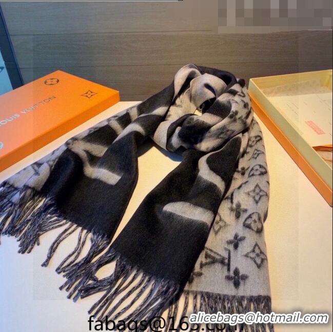 Traditional Specials Louis Vuitton Cashmere Long Scarf 45x210cm 0815 Grey/Black 2023