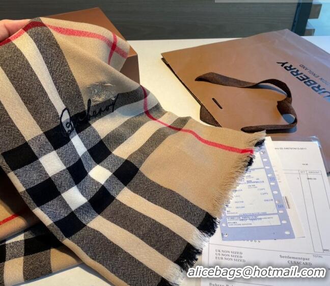 Top Quality Burberry Classic Check Cashmere Long Scarf 70x220cm 0815 2023