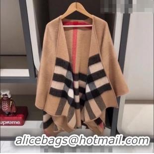 Super Quality Burberry Cashmere Cape140x140cm 0815 Camel Brown 2023