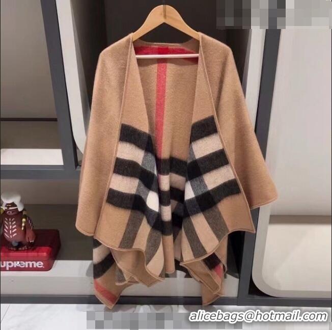 Super Quality Burberry Cashmere Cape140x140cm 0815 Camel Brown 2023