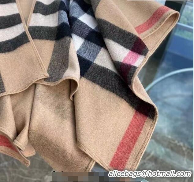 Super Quality Burberry Cashmere Cape140x140cm 0815 Camel Brown 2023