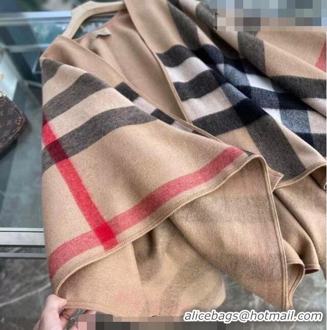 Super Quality Burberry Cashmere Cape140x140cm 0815 Camel Brown 2023