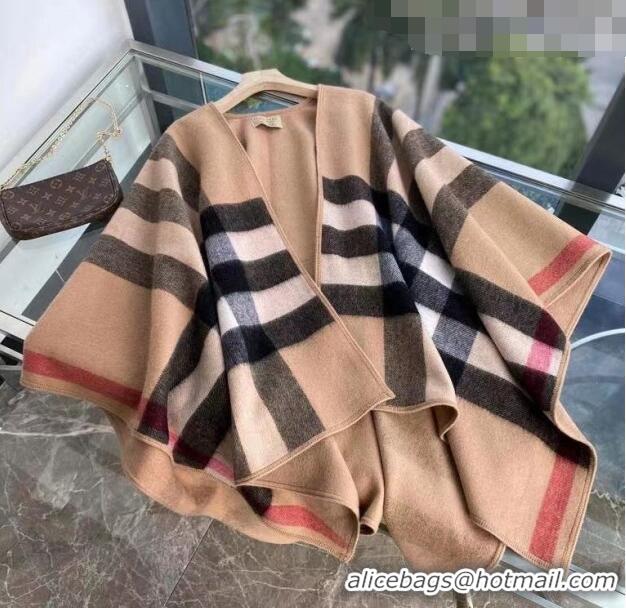 Super Quality Burberry Cashmere Cape140x140cm 0815 Camel Brown 2023