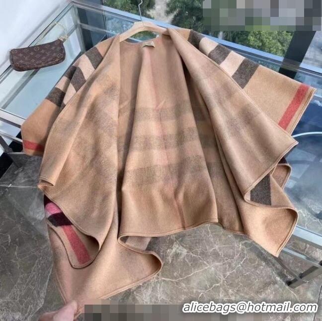 Super Quality Burberry Cashmere Cape140x140cm 0815 Camel Brown 2023