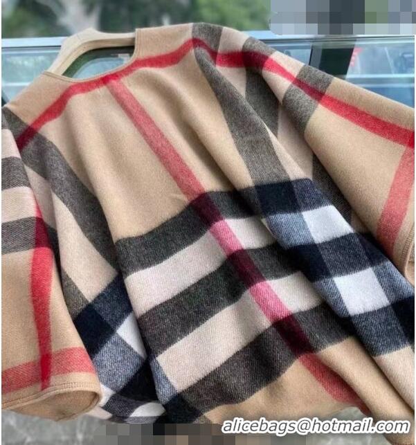 Super Quality Burberry Cashmere Cape140x140cm 0815 Camel Brown 2023