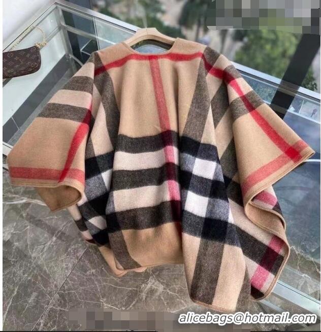 Super Quality Burberry Cashmere Cape140x140cm 0815 Camel Brown 2023