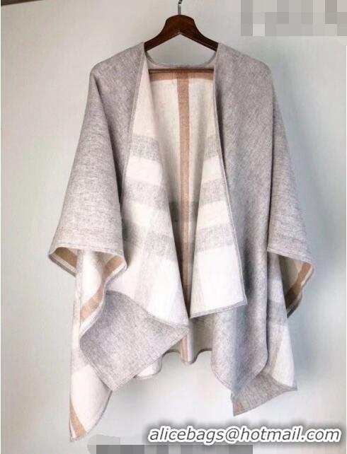 Popular Style Burberry Cashmere Cape140x140cm 0815 Grey/White 2023