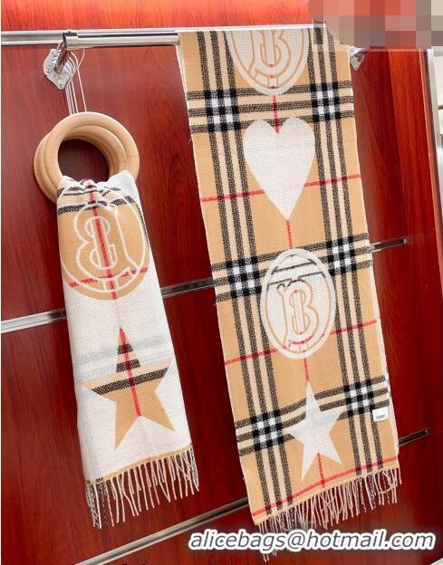 Top Quality Burberry Check Wool Cashmere Reversible Long Scarf 200x40cm B8811 2023