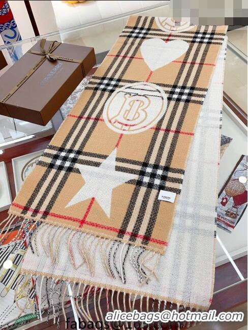 Top Quality Burberry Check Wool Cashmere Reversible Long Scarf 200x40cm B8811 2023