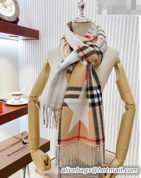 Top Quality Burberry Check Wool Cashmere Reversible Long Scarf 200x40cm B8811 2023