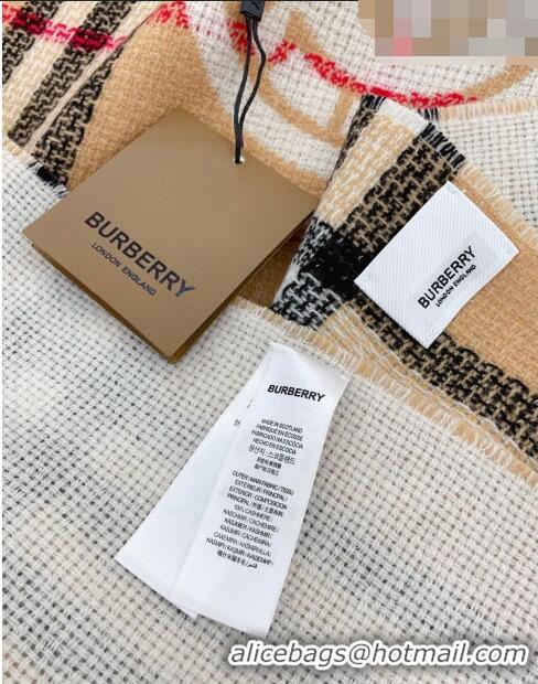 Top Quality Burberry Check Wool Cashmere Reversible Long Scarf 200x40cm B8811 2023