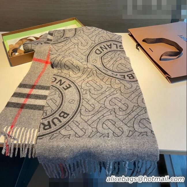 Buy Discount Burberry TB Cashmere Long Scarf 32x200cm B5062 Grey 2023