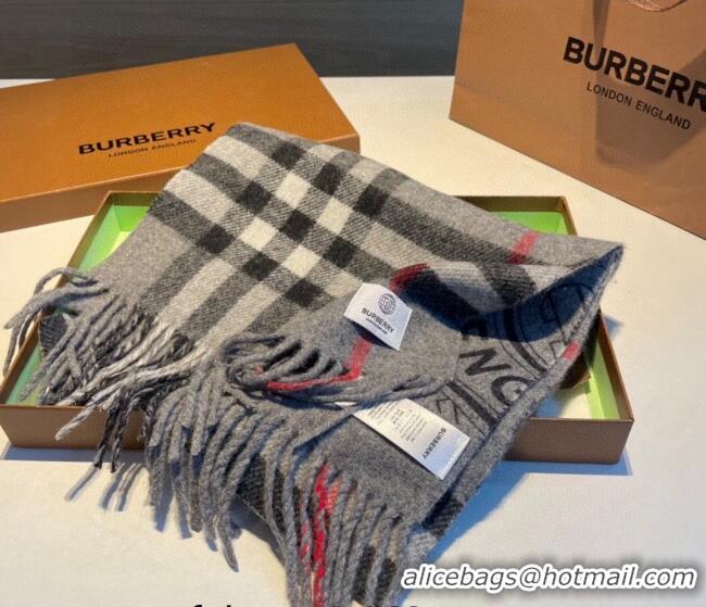 Buy Discount Burberry TB Cashmere Long Scarf 32x200cm B5062 Grey 2023