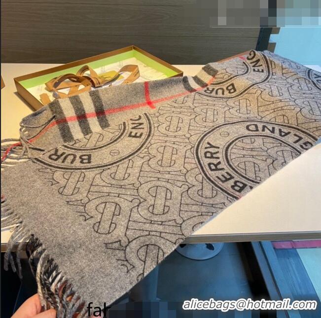 Buy Discount Burberry TB Cashmere Long Scarf 32x200cm B5062 Grey 2023