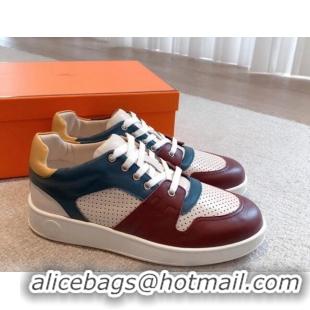 Top Grade Hermes Free Low Top Sneakers in Perforated Calfskin Multicolor 625048