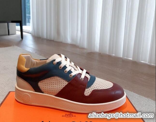 Top Grade Hermes Free Low Top Sneakers in Perforated Calfskin Multicolor 625048