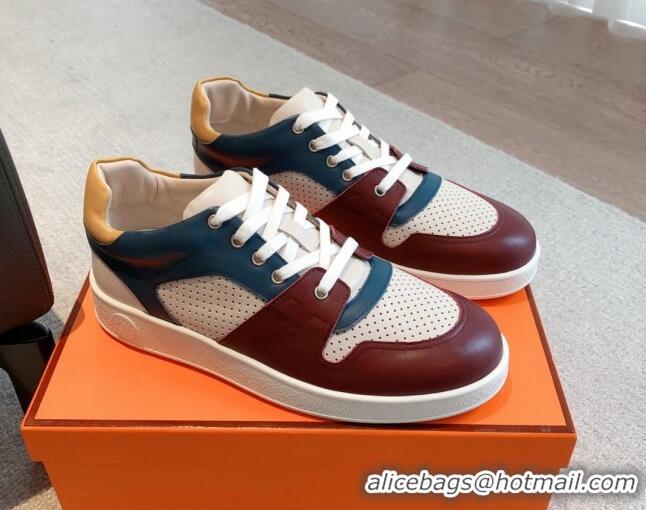 Top Grade Hermes Free Low Top Sneakers in Perforated Calfskin Multicolor 625048